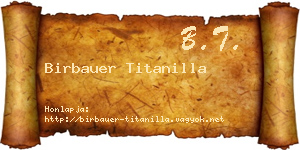 Birbauer Titanilla névjegykártya